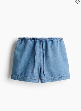 H&M Light Blue Denim Elastic-Waist Shorts XL NWT